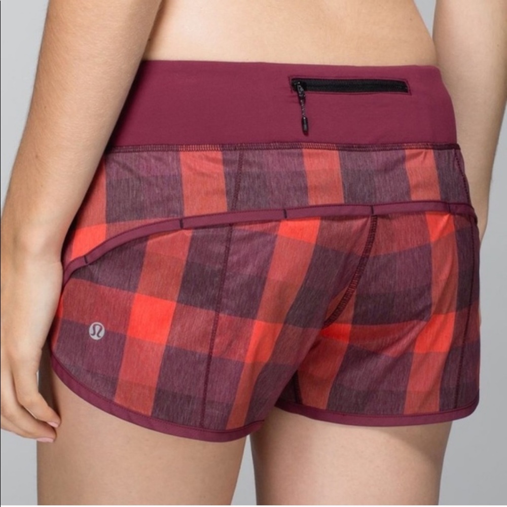 Lululemon Plaid Speed Shorts - Size 4